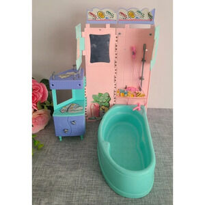 Vintage 2001 Barbie All Around Home Bathroom Set, No Small Accessories